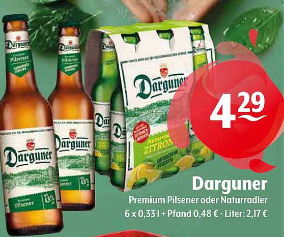 Darguner Premium Pilsener oder Naturradler