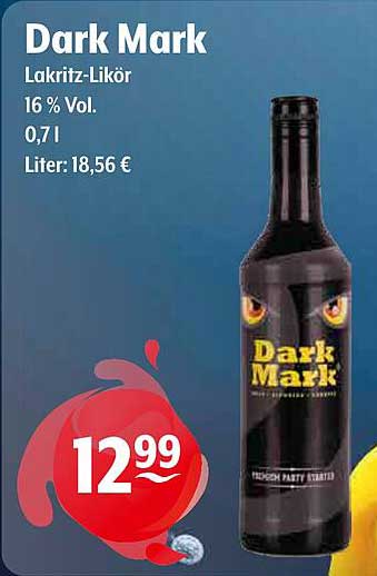 Dark Mark Lakritz-Likör, 0,7 l, 16 % Vol.