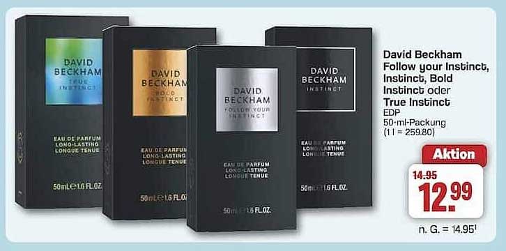David Beckham Follow your Instinct, Instinct, Bold Instinct oder True Instinct EDP 50 ml