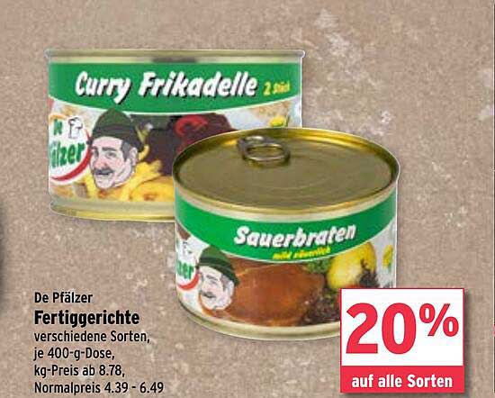 De Pfälzer Fertiggerichte – 20% Rabatt auf alle Sorten