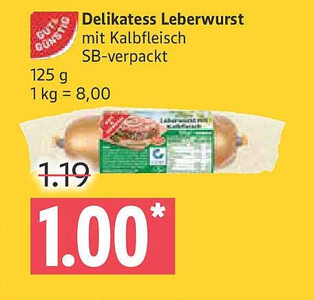 Delikatess Leberwurst mit Kalbfleisch 125 g