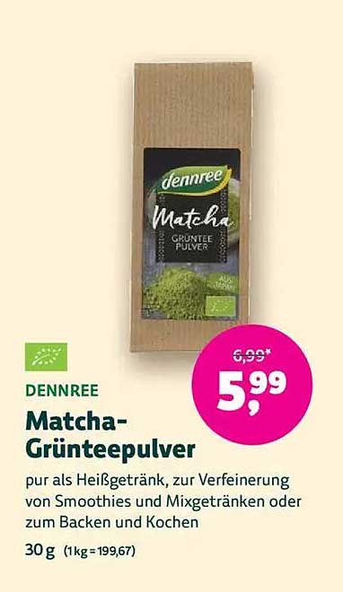 dennree Matcha-Grünteepulver