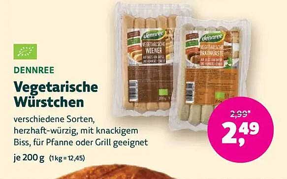 Dennree Vegetarische Würstchen