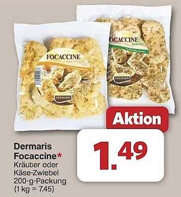 Dermaris Focaccine Kräuter oder Käse-Zwiebel 200-g-Packung