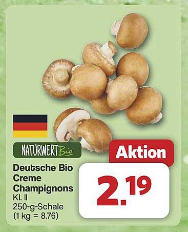 Deutsche Bio Creme Champignons Kl. II 250-g-Schale