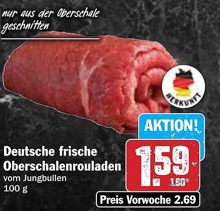 Deutsche frische Oberschalenrouladen vom Jungbullen