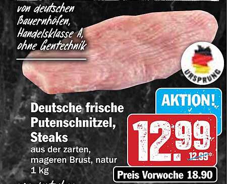 Deutsche frische Putenschnitzel, Steaks