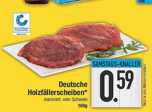 Deutsche Holzfällerscheiben* mariniert, vom Schwein 100g