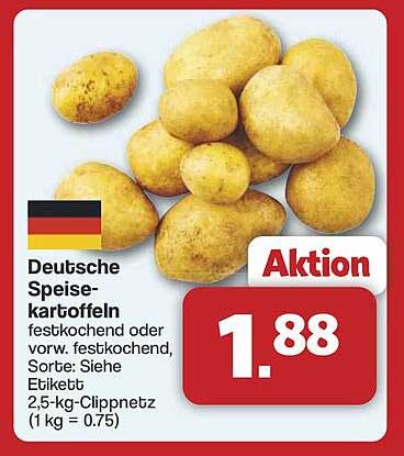 Deutsche Speisekartoffeln 2,5-kg-Clippnetz - Aktion