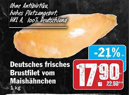 Deutsches frisches Brustfilet vom Maishähnchen 1 kg