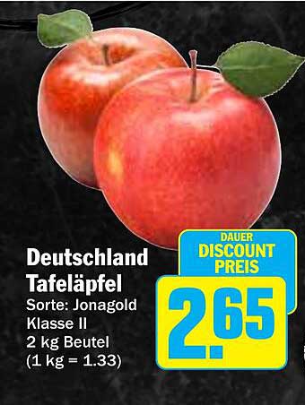 Deutschland Tafeläpfel Sorte: Jonagold Klasse II, 2 kg Beutel