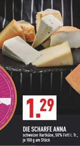 DIE SCHARFE ANNA – Schweizer Hartkäse 50% Fett i. Tr., je 100 g am Stück