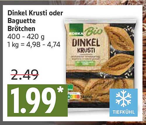 Dinkel Krusti oder Baguette Brötchen