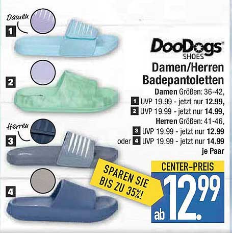 DooDogs Damen/Herren Badepantoletten