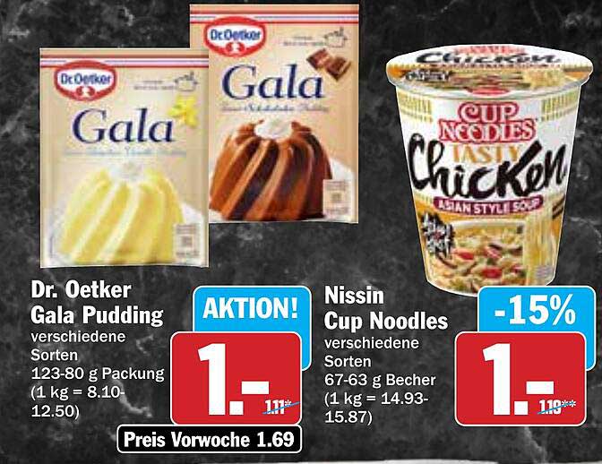 Dr. Oetker Gala Pudding und Nissin Cup Noodles - Vielseitige Genussmomente