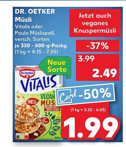 DR. OETKER Müsli Vitalis oder Paula Müslispass, versch. Sorten