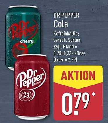 DR PEPPER Cola - 0,33-L-Dose