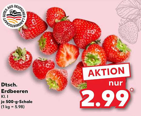 Dt. Erdbeeren Kl. I je 500-g-Schale
