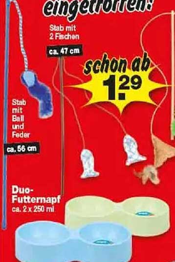 Duo-Futternapf und Spielzeug für Katzen