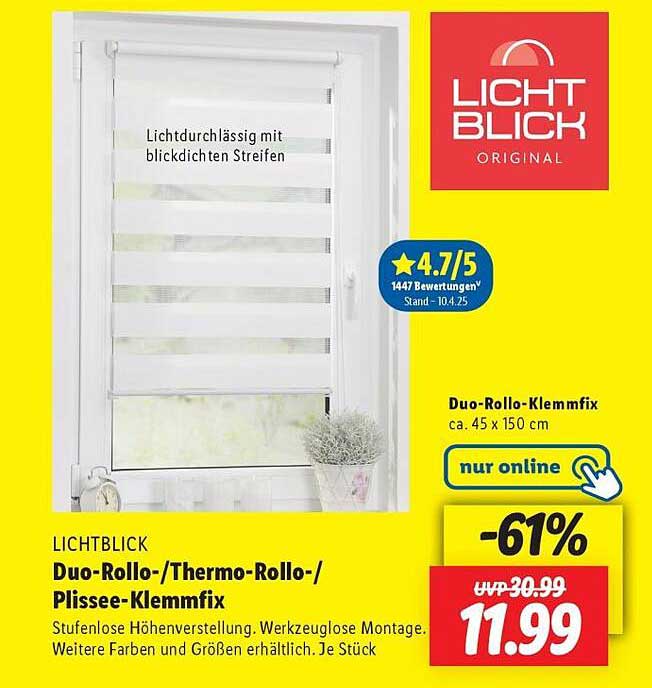 Duo-Rollo-/Thermo-Rollo-/Plissee-Klemmfix