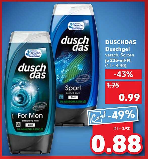 DUSCHDAS Duschgel verschiedene Sorten 225-ml-Fl.