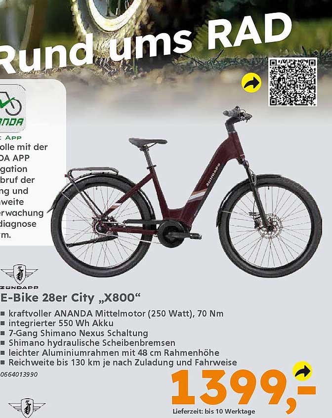 E-Bike 28er City „X800“