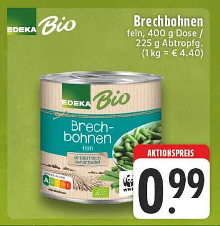 EDEKA Bio Brechbohnen, 400 g Dose