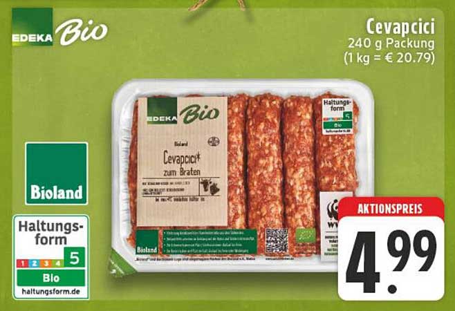 EDEKA Bio Cevapcici 240 g Packung – Aktionspreis!