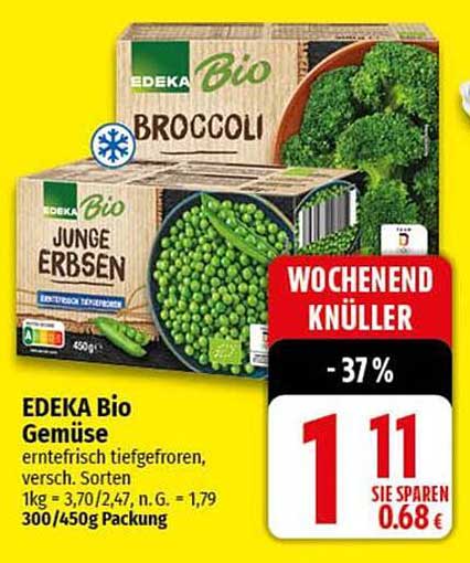 EDEKA Bio Gemüse - Broccoli & Junge Erbsen 450g