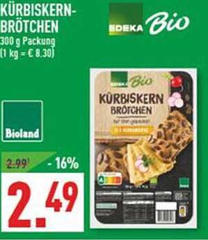 EDEKA Bio Kürbiskern-Brötchen 300 g Packung