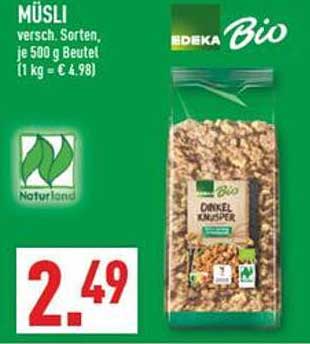 EDEKA Bio Müsli - verschiedene Sorten, 500 g Beutel