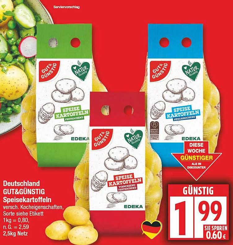 EDEKA GUT&GÜNSTIG Speisekartoffeln 2,5 kg