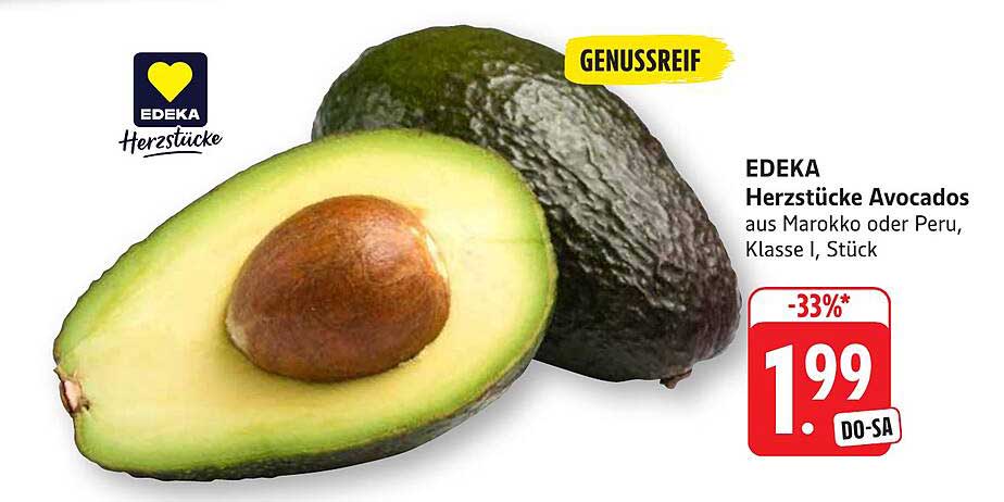 EDEKA Herzstücke Avocados aus Marokko oder Peru, Klasse I, Stück