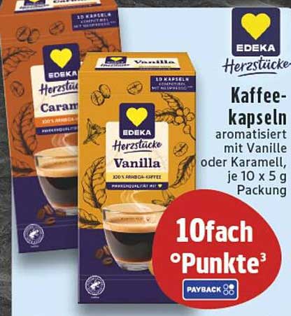 EDEKA Herzstücke Kaffeekapseln - Aromatisiert mit Vanille oder Karamell