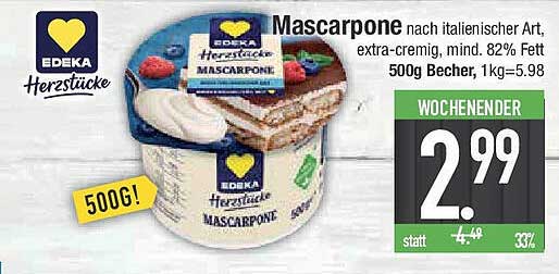 EDEKA Herzstücke Mascarpone 500g Becher