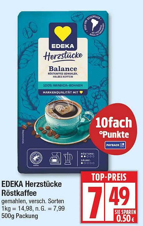 EDEKA Herzstücke Rö Kaffee 500g