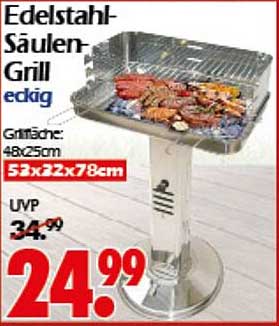 Edelstahl-Säulen-Grill eckig