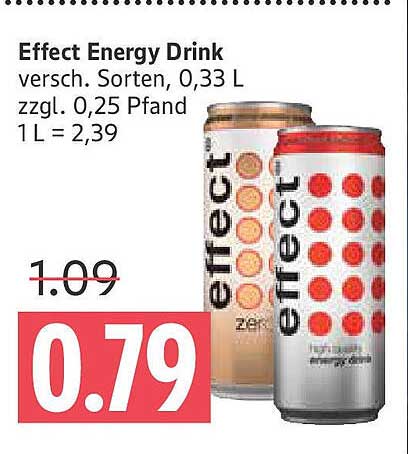 Effect Energy Drink, verschiedene Sorten, 0,33 L