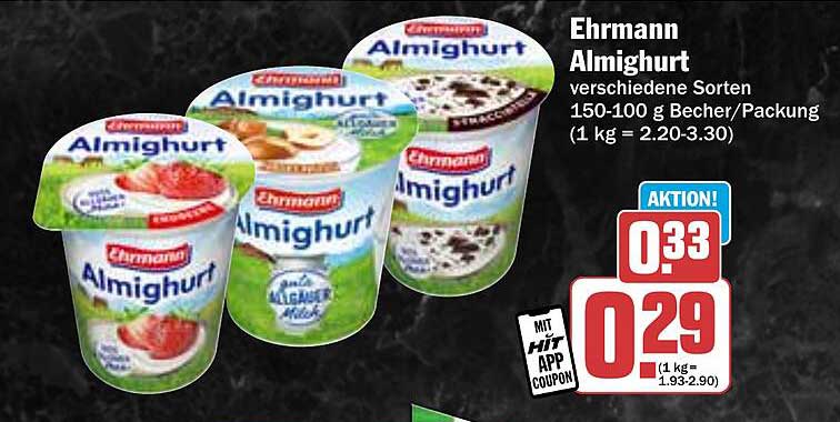 Ehrmann Almighurt verschiedene Sorten 150-100 g Becher/Packung