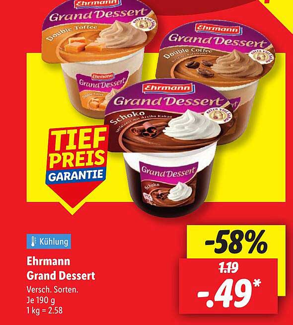 Ehrmann Grand Dessert - Verschiedene Sorten