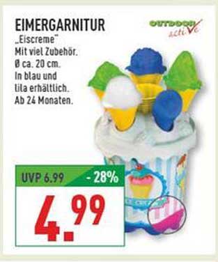 EIMERGARNITUR "Eiscreme" mit viel Zubehör