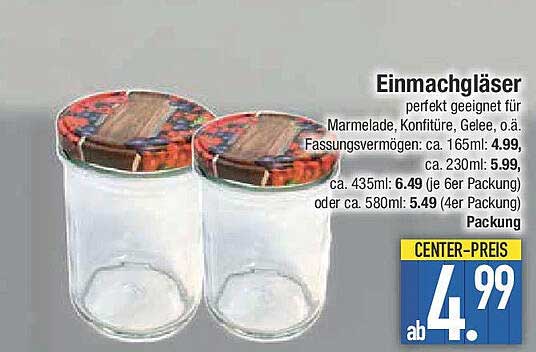 Einmachgläser perfekt geeignet für Marmelade, Konfitüre, Gelee, o.ä.