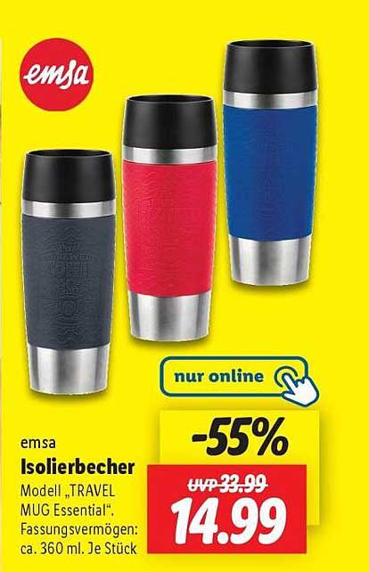 emsa Isolierbecher Modell „TRAVEL MUG Essential“