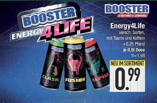 Energy4Life von Booster - Verschiedene Sorten