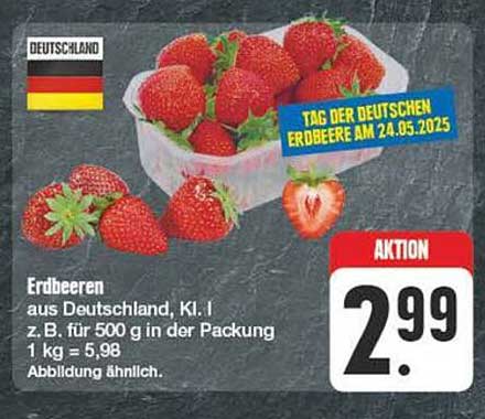 Erdbeeren aus Deutschland, Kl. I - 500 g für nur 2,99 €