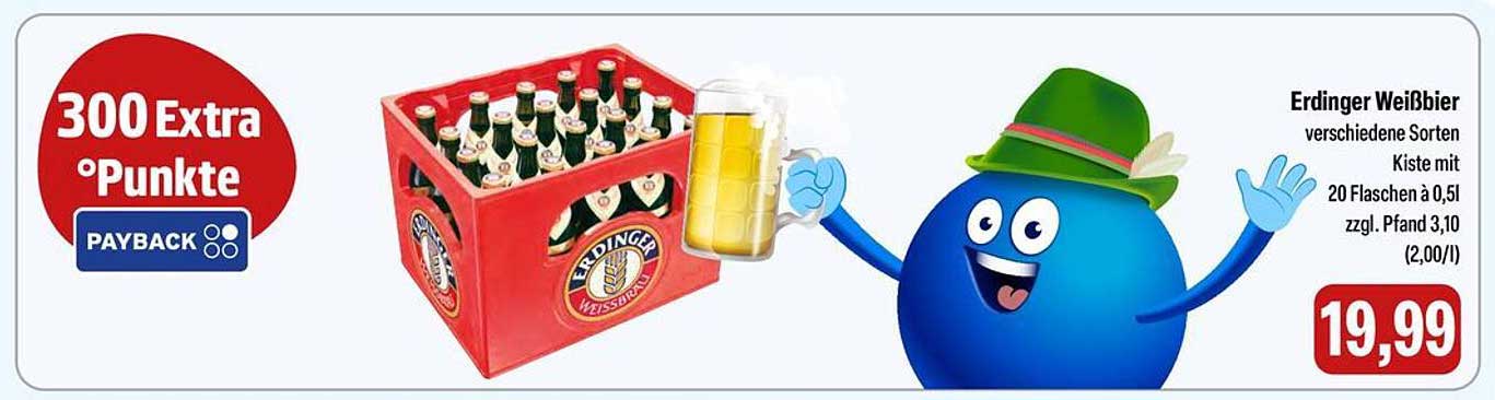 Erdinger Weißbier Kiste mit 20 Flaschen à 0,5l