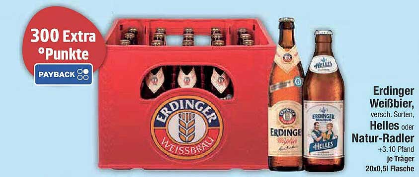 Erdinger Weißbier, verschiedene Sorten, Helles oder Natur-Radler