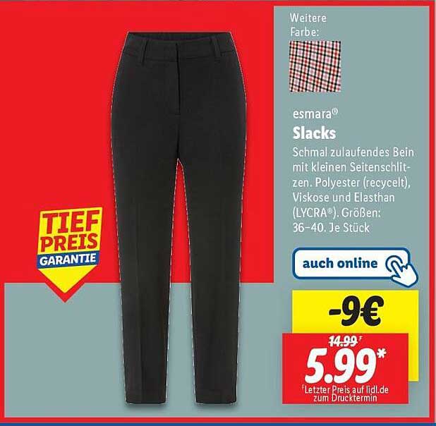 esmará® Slacks – Elegante Damenhose in verschiedenen Größen
