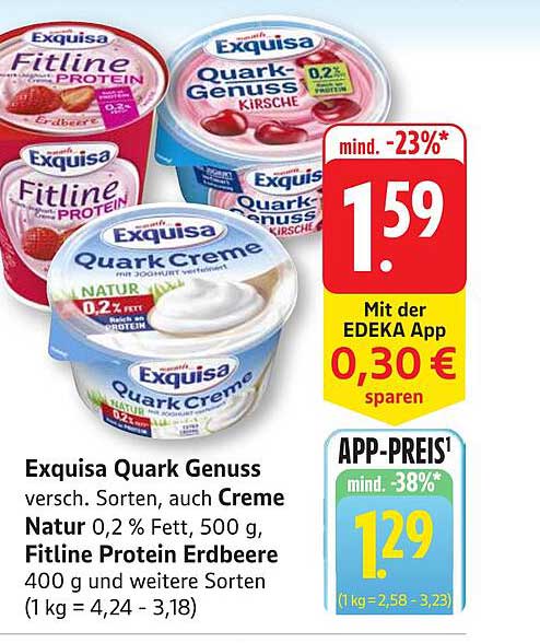Exquisa Quark Genuss 500 g - verschiedene Sorten