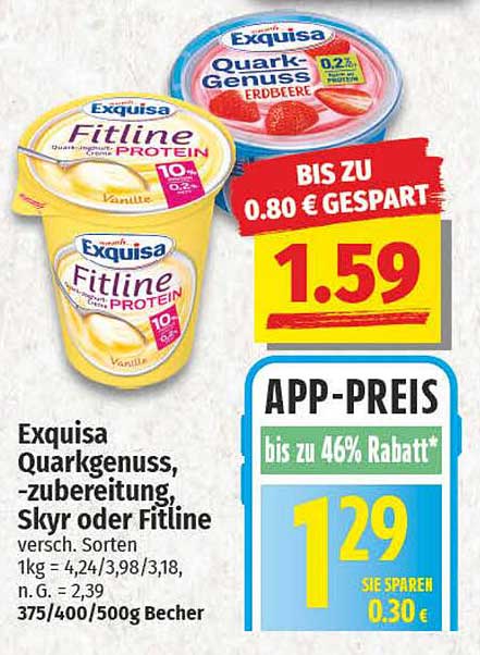 Exquisa Quarkgenuss, -zubereitung, Skyr oder Fitline